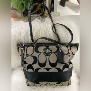 Coach Black and Tan Tote Bag